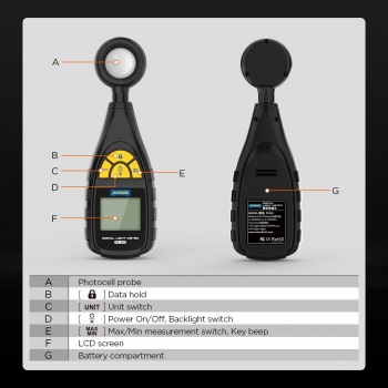 Цифровой люксметр для точного измерения освещённости AUTOOL TE301