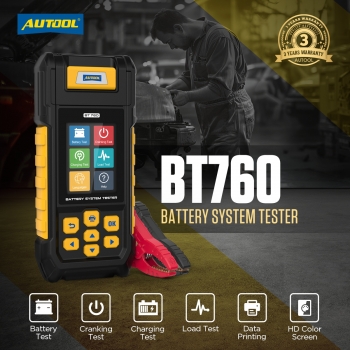 Тестер аккумуляторных батарей с принтером AUTOOL BT760