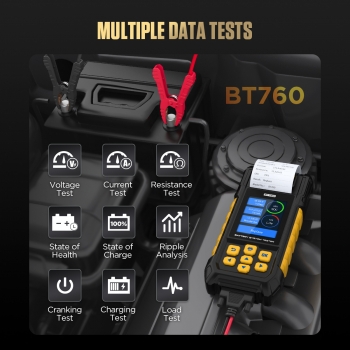Тестер аккумуляторных батарей с принтером AUTOOL BT760