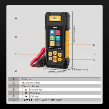 Тестер аккумуляторных батарей с принтером AUTOOL BT760