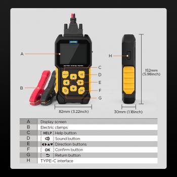 Тестер аккумуляторных батарей AUTOOL BT460