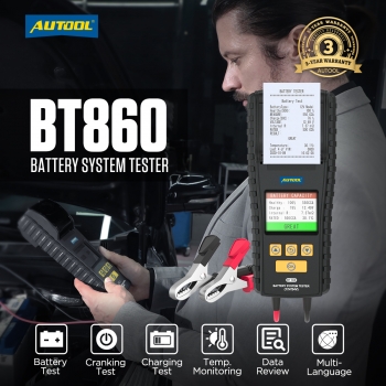 Тестер аккумуляторных батарей с принтером AUTOOL BT860