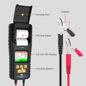 Тестер аккумуляторных батарей с принтером AUTOOL BT860
