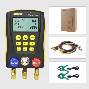 Цифровой манометрический коллектор с зондами-зажимами AUTOOL LM120+