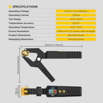 Температурный зонд-зажим для HVAC-систем AUTOOL LM55