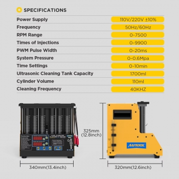 Стенд для тестирования и промывки форсунок AUTOOL CT200