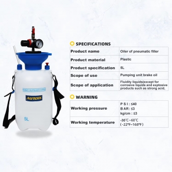 Прибор для замены тормозной жидкости с манометром AUTOOL 5L