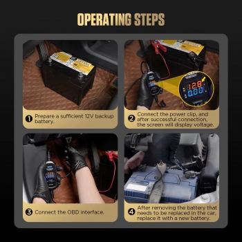 Кабель аварийного питания через OBD AUTOOL BT30
