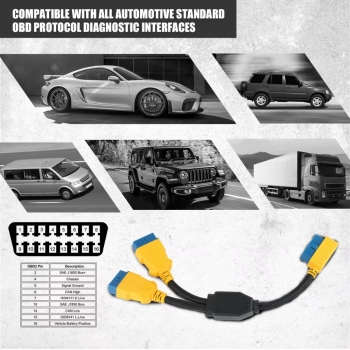 Кабель-удлинитель 35 см 1 на 2 OBD2 AUTOOL
