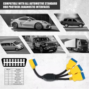 Кабель-удлинитель 35 см 1 на 3 OBD2 AUTOOL